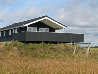 Fototapeta na wymiar Wooden summer house West Coast Denmark