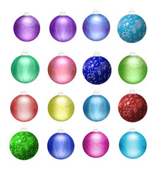 colorful christmas decoration balls isolated