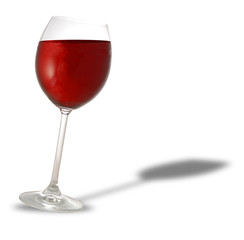 Red wine isolated on white background