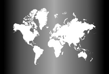 Fototapeta na wymiar world map on gray gradient background