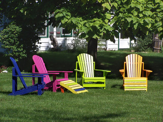 Lawn chairs in colour