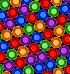 tops of colored highlighter pens