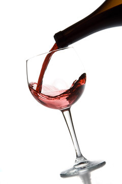 Red wine pouring