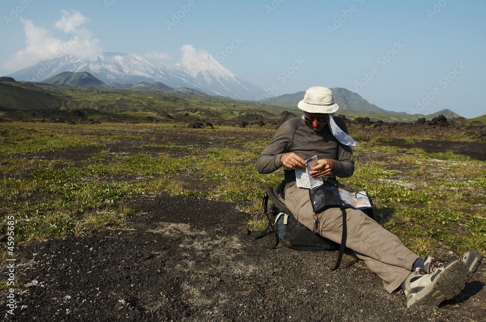 Wall mural hike in kamchatka