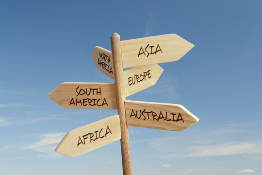 Six continent directions