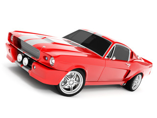 Obraz na płótnie Canvas Klasyczny czerwony samochód sportowy