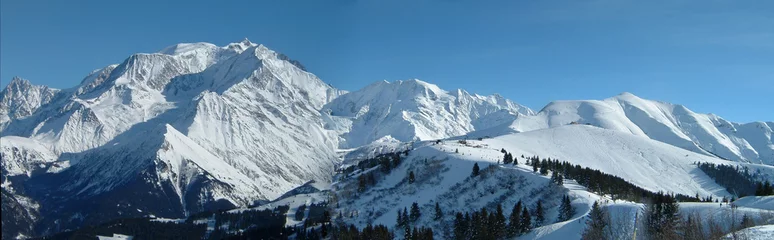 Stickers pour porte Mont Blanc Mont Blanc et Mont Joly
