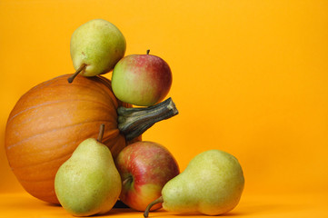pumpkin, apples and pears