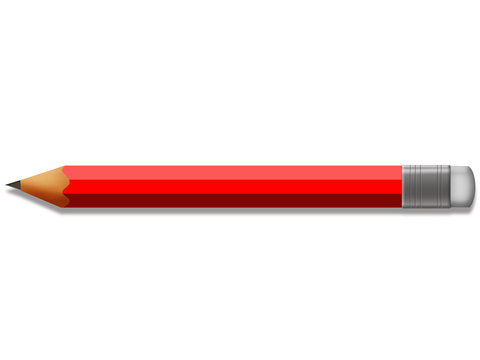 red pencil on white