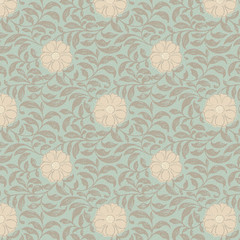 Background Floral Over Aqua