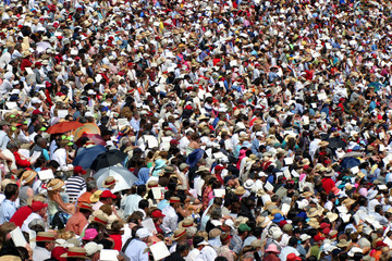 Crowd of people at the stadium during concert