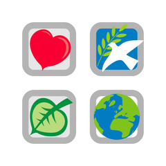 Obraz premium GLOBAL: Mini Icon Set - Version 