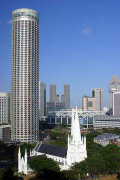Singapore skyline, stamford, suntec c
