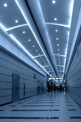 Walking people in Domodedovo airport, Moscow