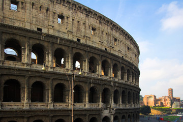 Fototapeta na wymiar Famous Colosseum or Coliseum in Rome