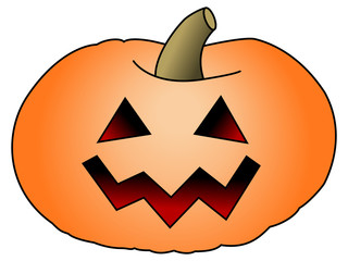 Halloween pumpkin - zucca di Halloween su sfondo bianco