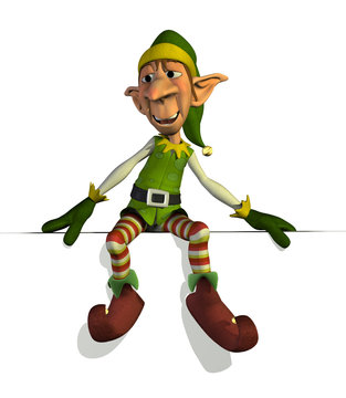 Santas Elf Sitting on Edge