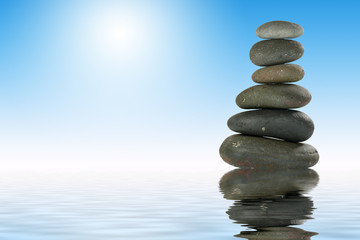 Pile of Balanced Stones in Zen-like Setting.