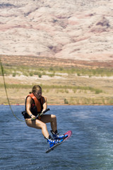 Girl Wakeboarding at Lake Powell