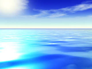 Ocean and blue sky.