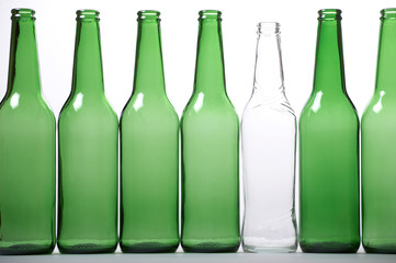 White and green bottles