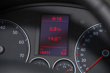 dashboard with speed meter