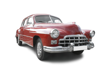 Fototapeta na wymiar Czerwony samochód retro