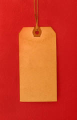 Vintage Tag on Red