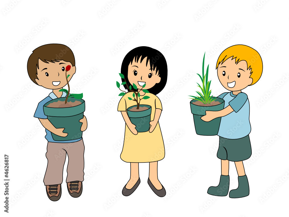 Poster kids with plants