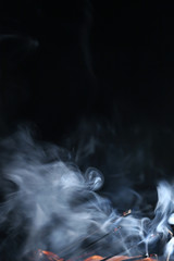 Aroma smoke on a dark background