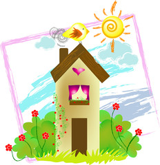 hut drawing on the canvas