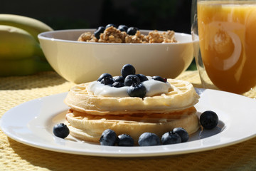 Blueberry Waffles Breakfast