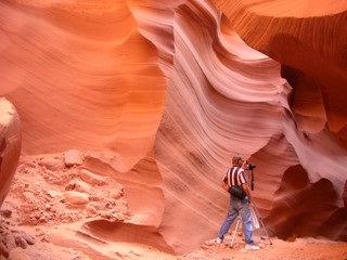 photographer in the slot canyon