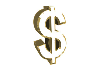 isolated dollar symbol vector