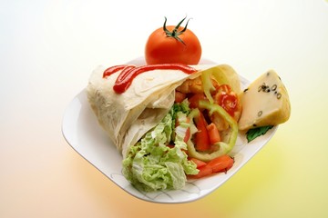 Mexican Tortillas isolated on color background