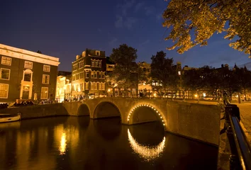 Fototapeten Amsterdam bei Nacht © Karin