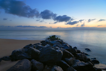 Blue sunrise on the seawall