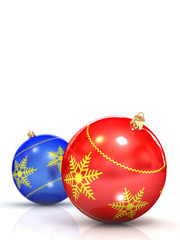 christmas balls isolated on white background