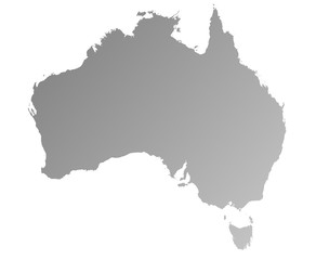 detailed gray gradient map of Australia
