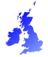 Obraz premium Detailed blue gradient map of United Kingdom.