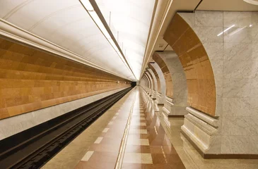 Papier Peint photo Tunnel Modern subway station