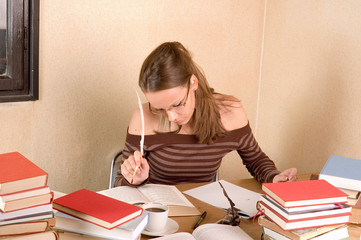 Student with books