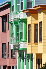 Colorful San Francisco Houses (vertical composition)