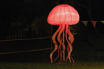 jelly fish lantern in the gardens