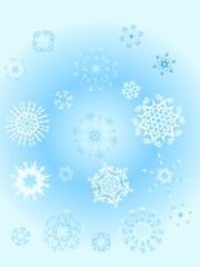 Naklejka premium blue background with snowflake 