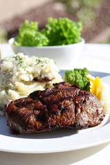 Beef Steak and Mashed Potatoes