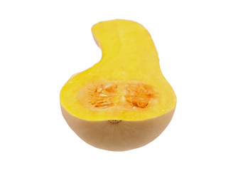 Sliced butternut Squash isolated on white back ground