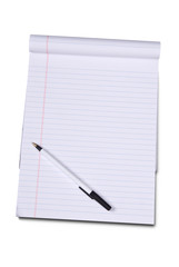 White lined legal notepad