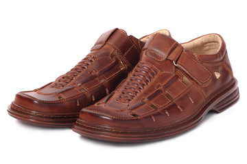 Brown leather shoes