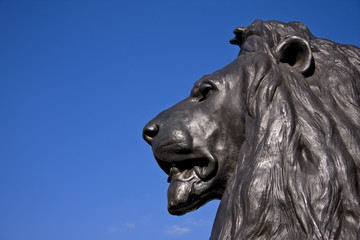 Bronze Lion, London UK - obrazy, fototapety, plakaty
